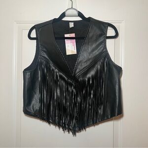 Black Fringe Vest Size XL